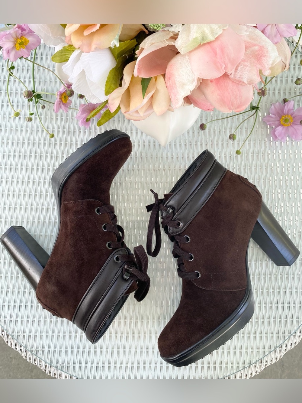 Tod's Suede Lace-Up Ankle Boots